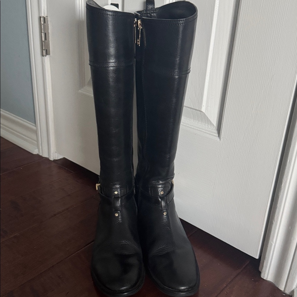 Tory Burch - Black Leather Boots size 7 riding